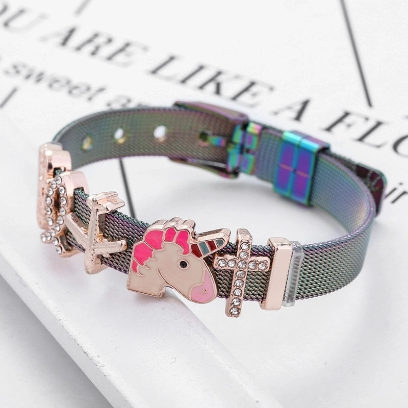 Cute Minimalist Heart Shape Titanium Steel Bracelets In Bulk