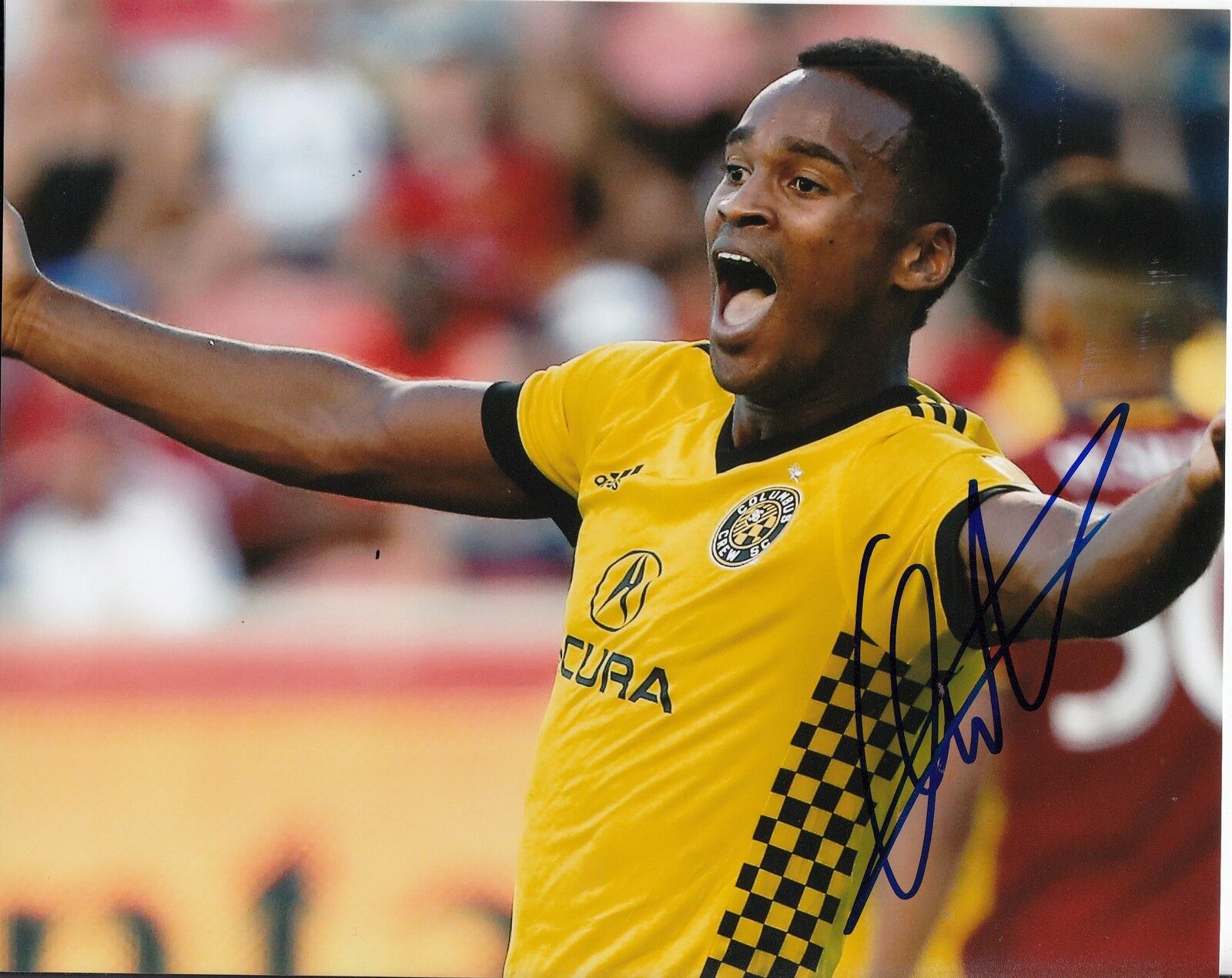 OLA KAMARA signed (COLUMBUS CREW) *LA GALAXY* SOCCER MLS 8X10 Photo Poster painting W/COA #6