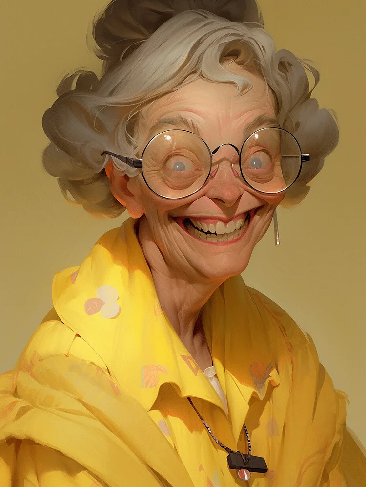 Happy Old Women 40*50(Canvas) Diamond Painting gbfke