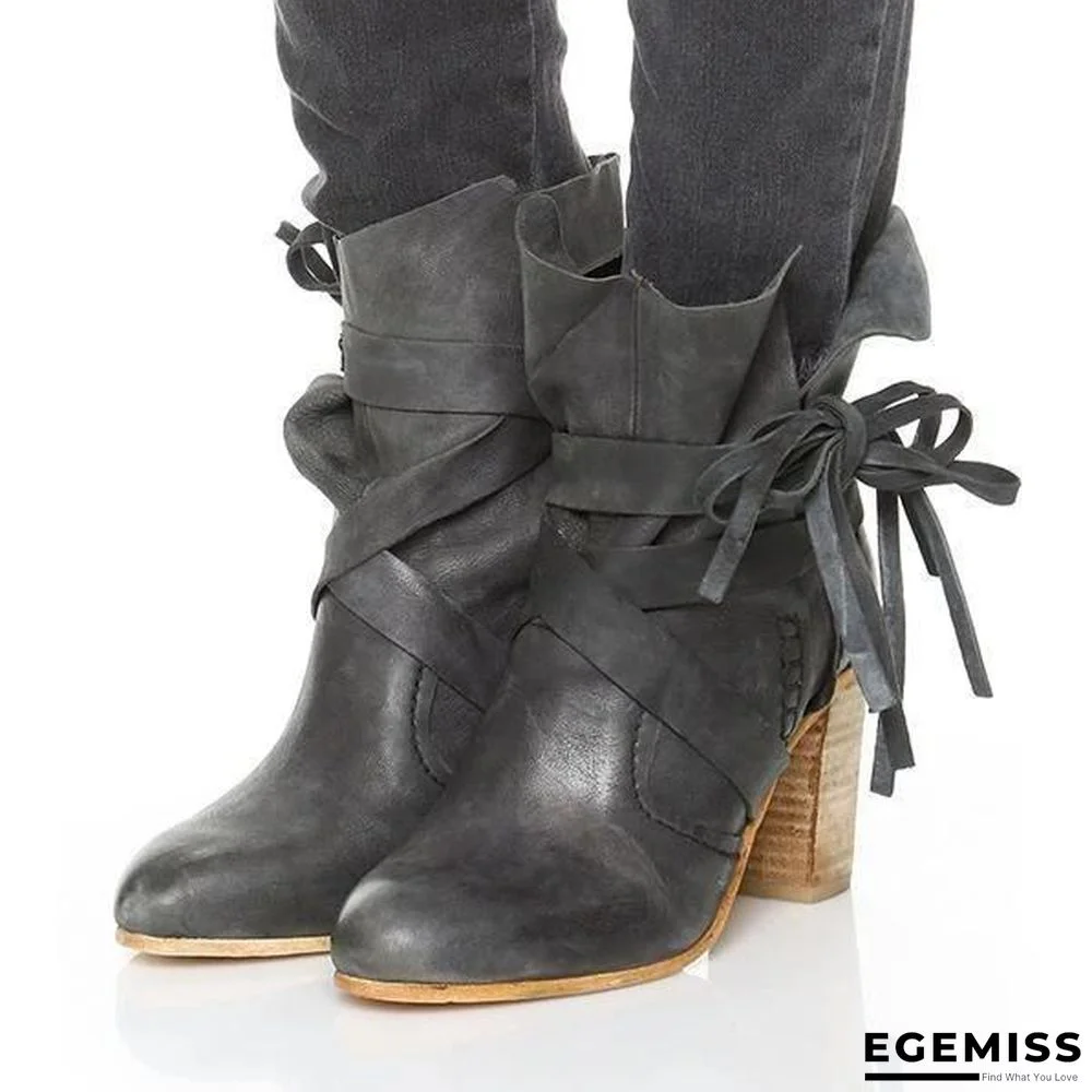 Chunky Heel Martin Boots Outdoor Ankle Boots | EGEMISS