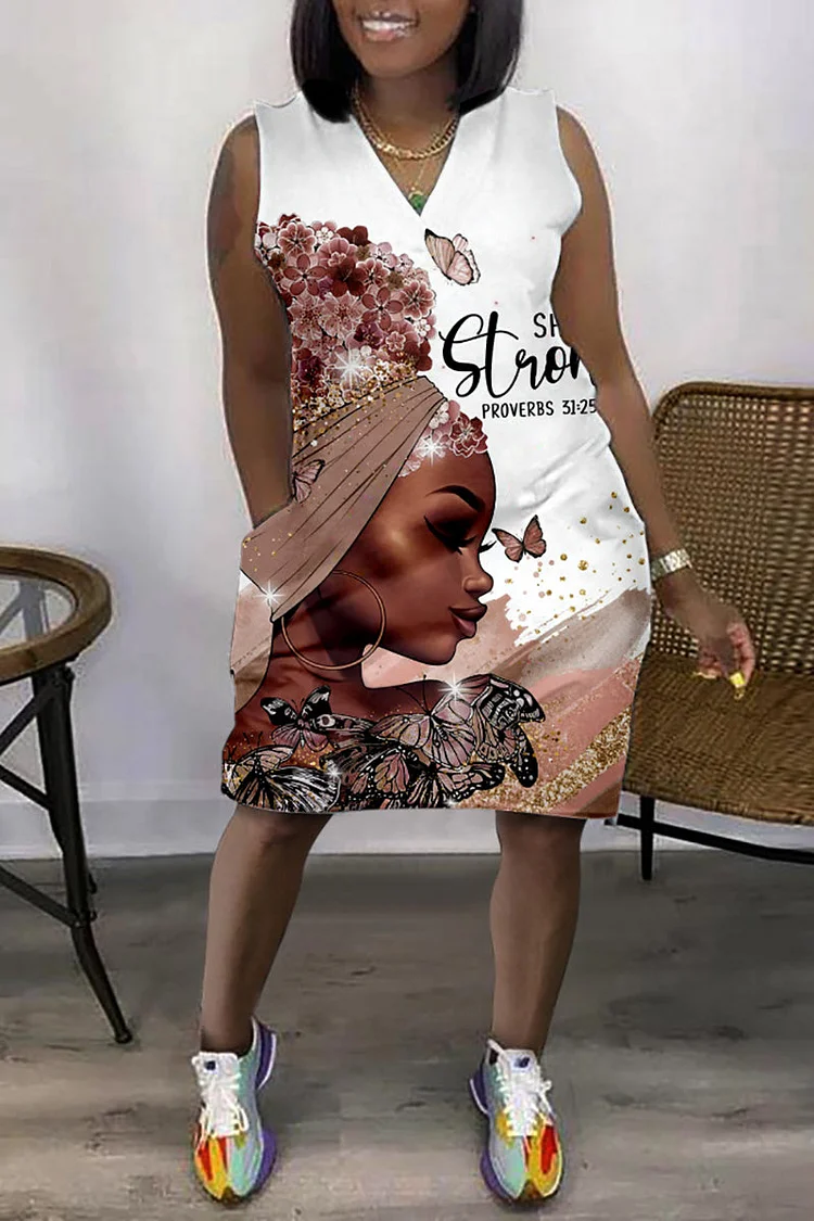 chinese dress ladies Ankara Print Patchwork Short Dress