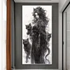 Black Cat Girl-11CT Stamped Cross Stitch 50*100cm/19.69*39.37in(Big Size)