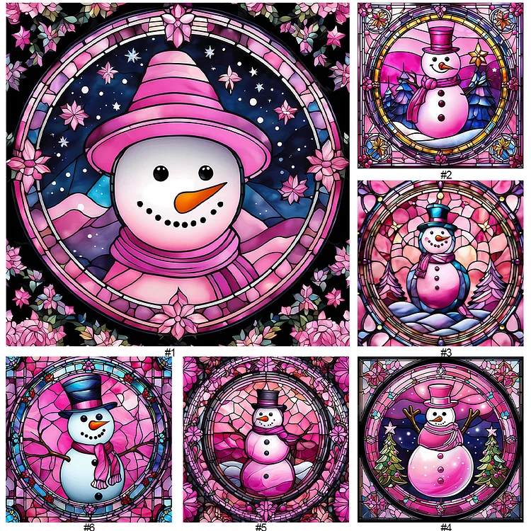 4PCS Special Shape+Round Diamond Painting Bookmark Kits Kits(Cartoon  Snowman #7)