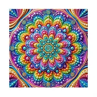 Colorful Mandala on Purple - Pearls Painting