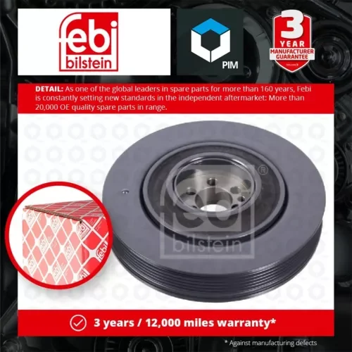 Dronehint Crankshaft Pulley fits ALFA ROMEO BRERA 939 2.4D 06 to 11 Belt 0046544615 Febi Parts