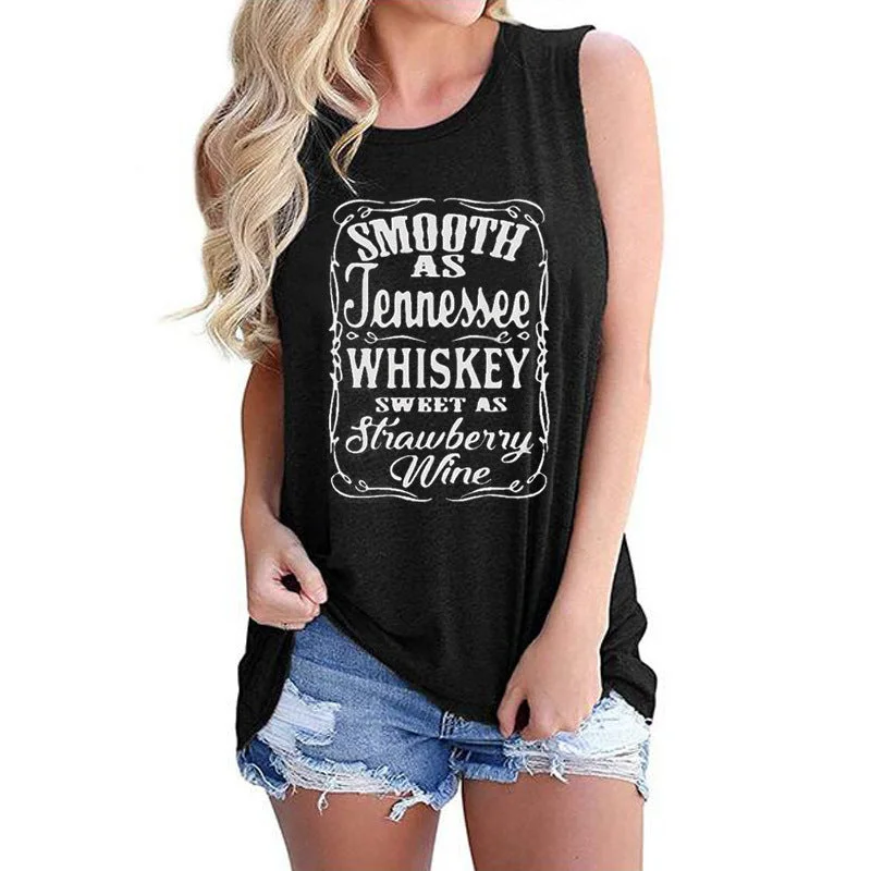 Women's Smooth As Tennessee Whiskey Sweet As Strawberry Wine Tank Top