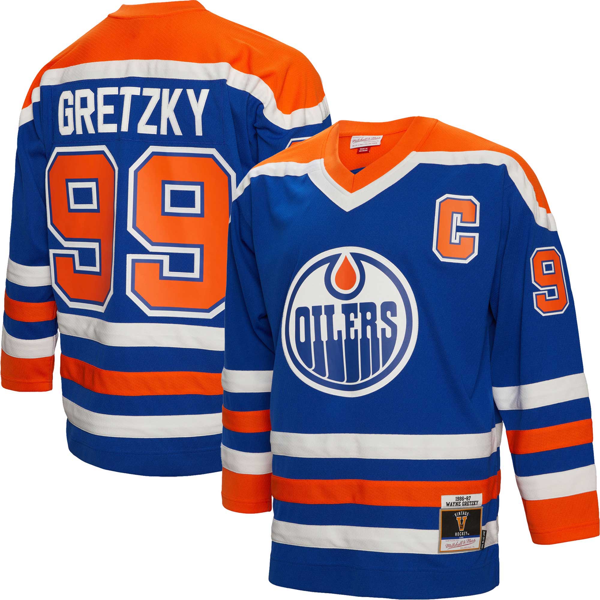 Wayne Gretzky Edmonton Oilers Mitchell & Ness Big & Tall 1986 Captain Patch Blue Line   Jersey – Royal mysite