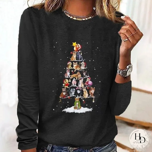 Christmas Creative Animal Print T-Shirt