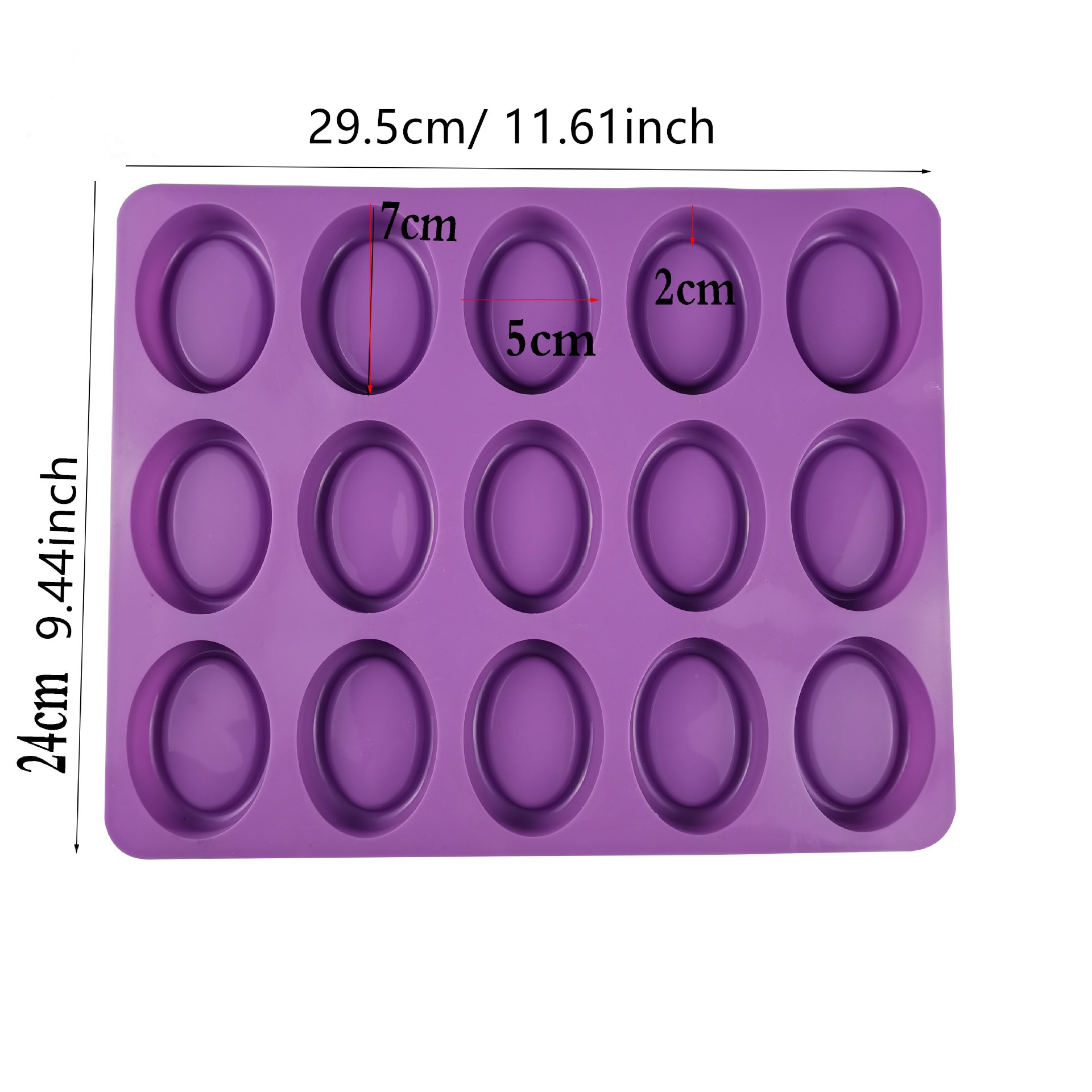 Silicone Oval Soap Molds 15cups Handmade Candle Moulds Candy Pudding Chocolate Cake Baking Mold