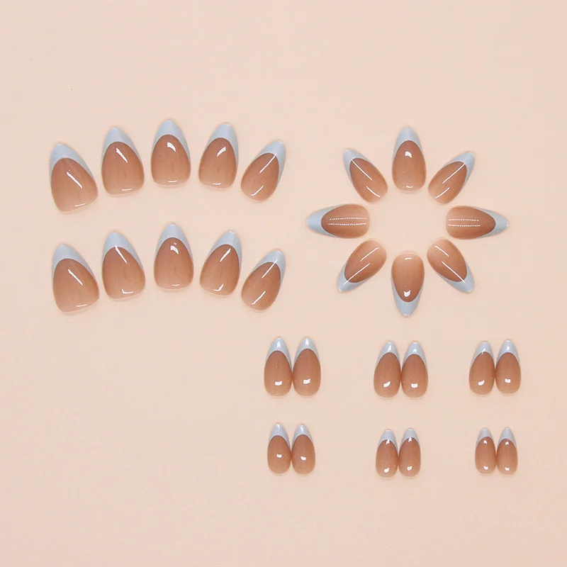 Churchf Churchf Nails Wear Nail Solid Color French Removable Nail Simple Nail Patch 30 Pieces