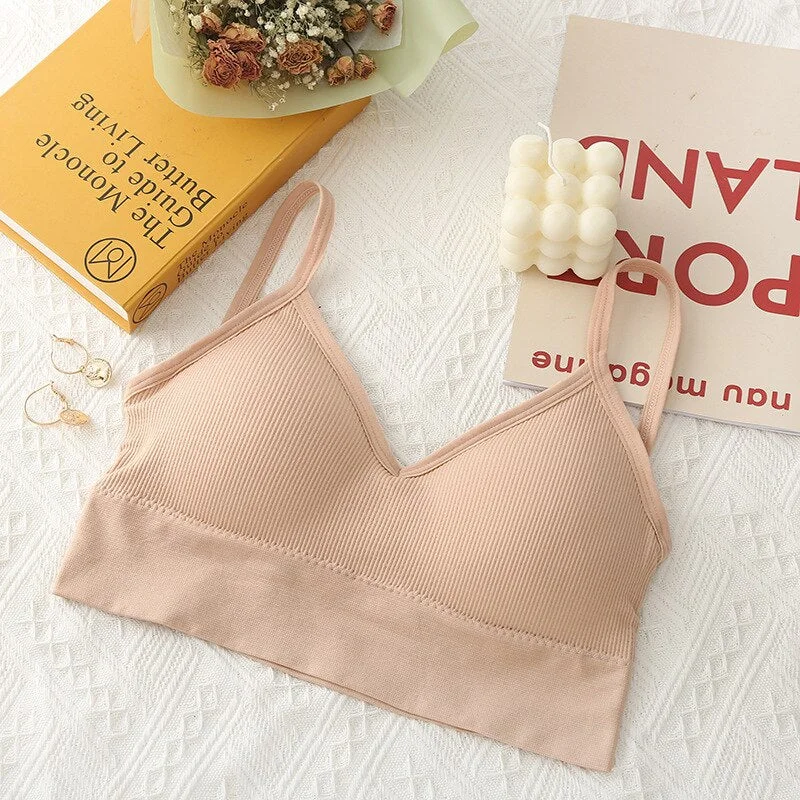 Women Crop Top Female Tube Top Wire Free Seamless Underwear Cropped Back Sexy Lingerie Sports Tank Tops Solid 6 Colors New