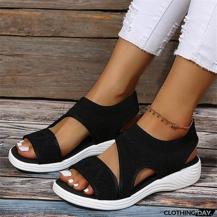 Women's Casual Cozy Open Toe Slip On Mesh Sandals