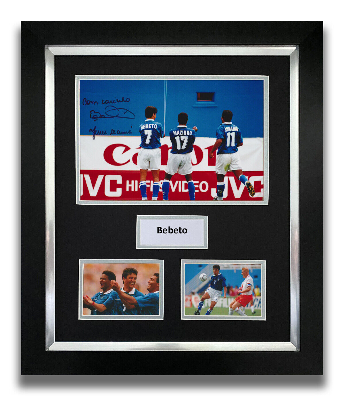 BEBETO HAND SIGNED FRAMED Photo Poster painting DISPLAY - FOOTBALL AUTOGRAPH - BRAZIL