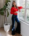 We Love It Half Zip Pullover Sweater - Red