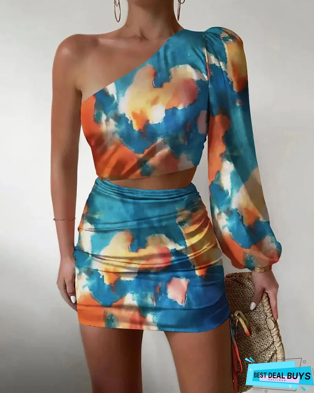 Women's Trend Diagonal Shoulder Dress