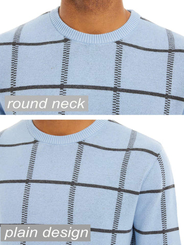 Men's Casual Knitted Sweaters Crewneck Pullover Cotton Sweatshirt Soft Lightweight Autumn