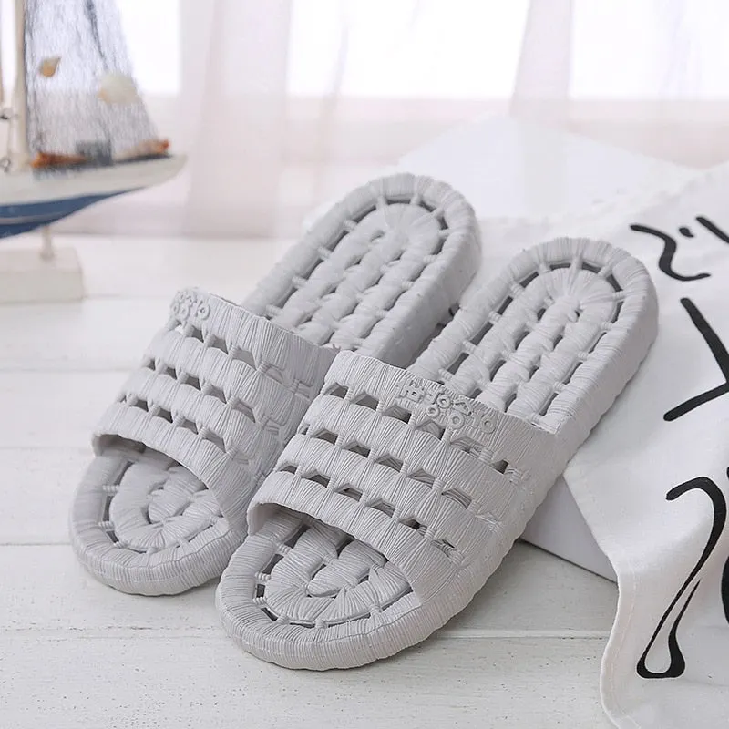 2021 new household bathroom slippers women's summer antiskid men's home plastic soft bottom bath couple women's Slippers