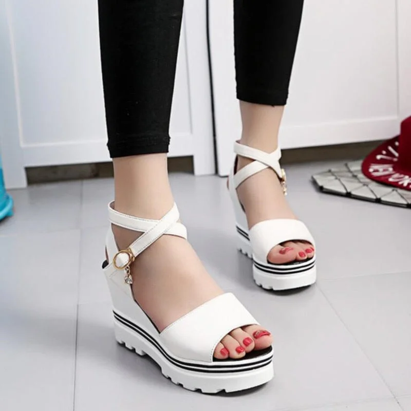Vstacam 2022 Summer New High Heels Women Sandals Casual Woman Shoes Platform Wedges Sandals Peep Toe Ladies Shoes