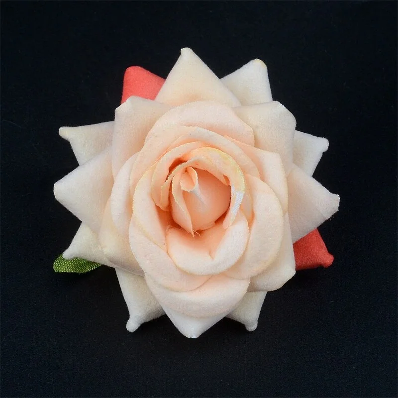 100pcs 6cm Flannel Corner Rose Artificial Flower Heads For Home Wedding Car Decorative DIY Scrapbooking Fake Flower Wall Crafts