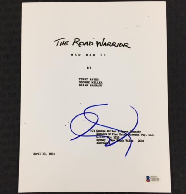 Director GEORGE MILLER Signed MAD MAX 2 Movie Script Cover Auto BAS Beckett COA