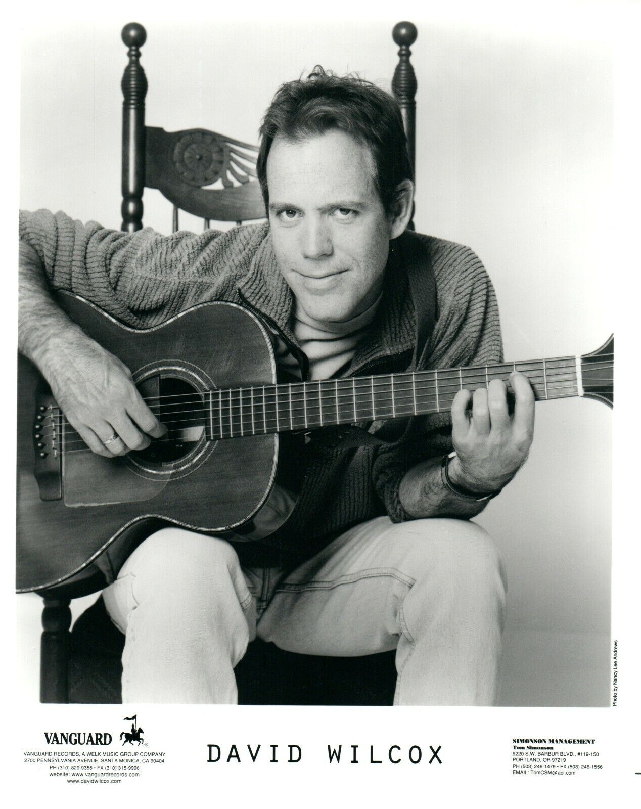 DAVID WILCOX Folk Music 8x10 Promo Press Photo Poster painting Vanguard Records