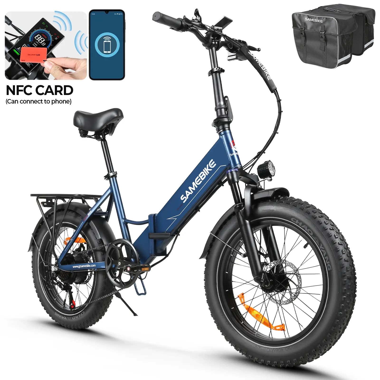 SAMEBIKE LOTDM200-II 20"Fat Tires 750W Motor 48V 13Ah Battery Folding Bike Smart NFC