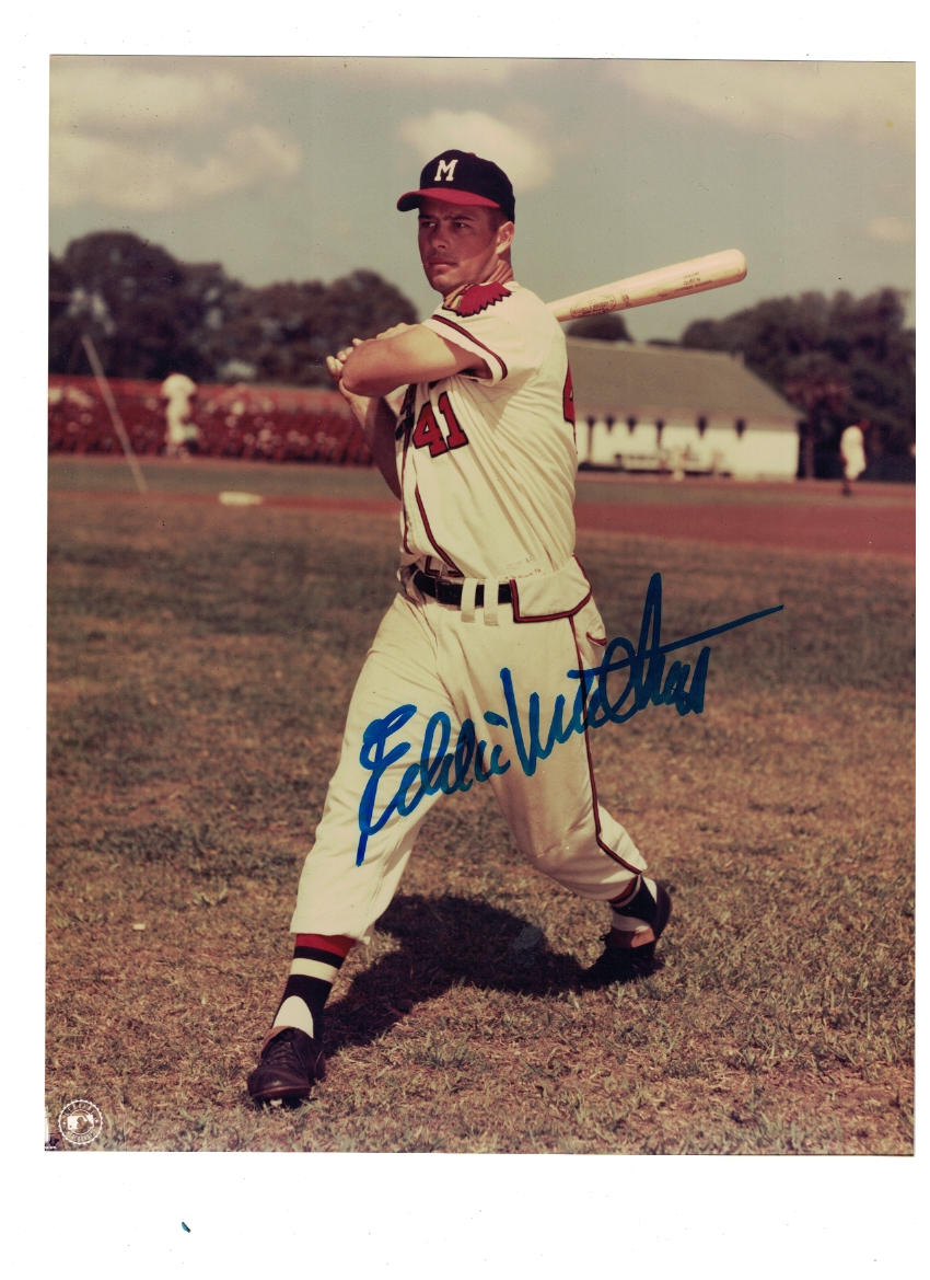 Eddie Mathews Milwaukee Braves Signed 8x10 Photo Poster painting W/Our COA