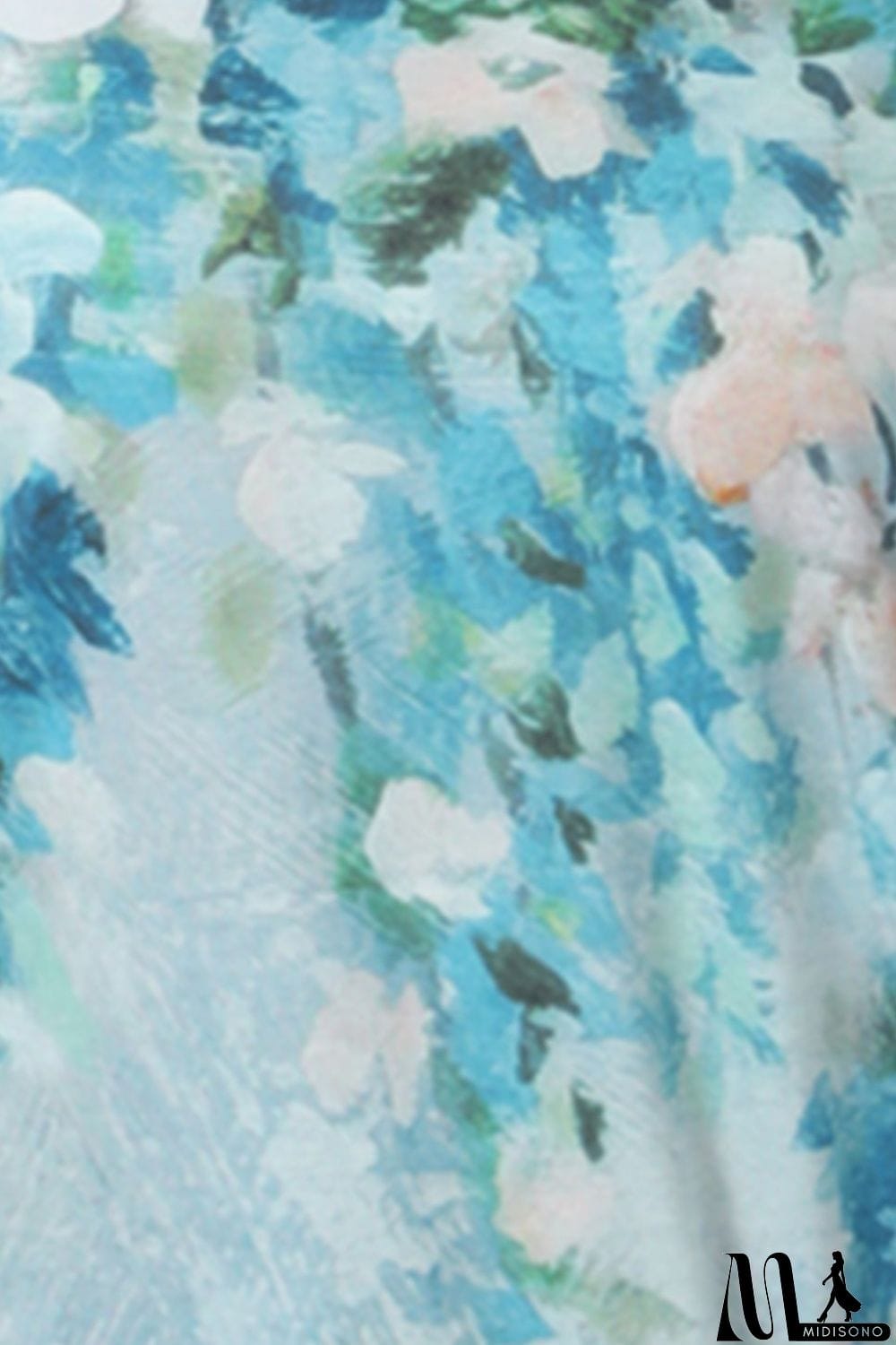 MidiSono - Floral V-Neck Short Sleeve Tee