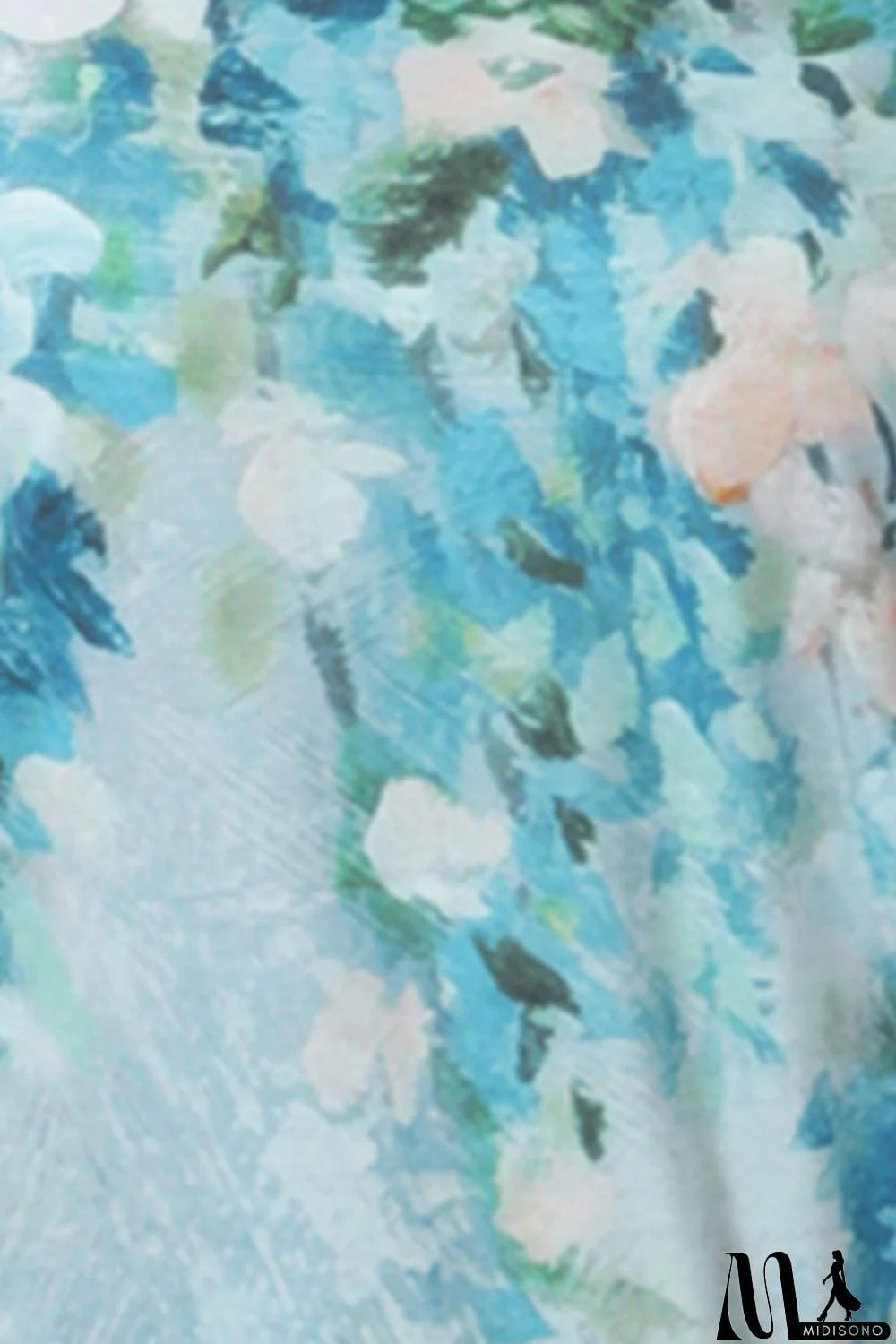 MidiSono - Floral V-Neck Short Sleeve Tee