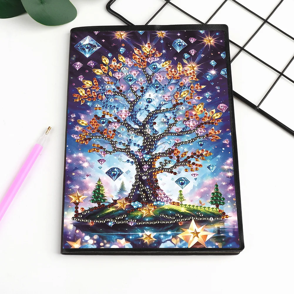 DIY Life Tree Special Shaped Diamond Painting Journal Notebook for Students