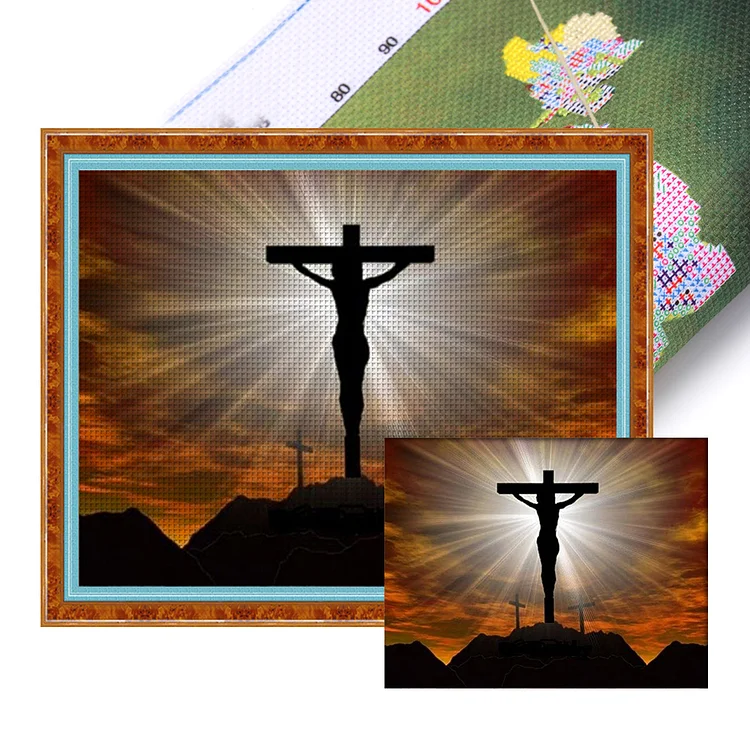 【Huacan Brand】Jesus On The Cross 11CT Stamped Cross Stitch 50*40CM