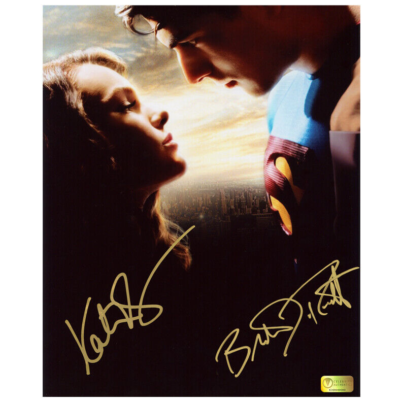 Brandon Routh and Kate Bosworth Autographed Superman Returns Reunited 8x10 Photo Poster painting