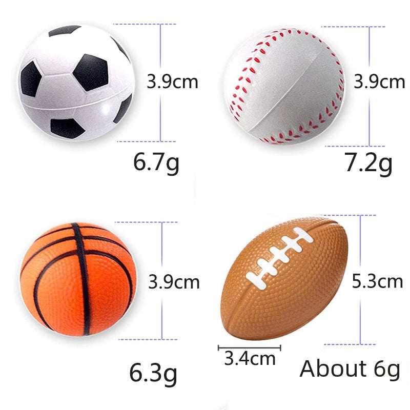 Foam Sponge Ball 4cm Rugby Basketball Football PU Slow Rebound Decompression Vent Pressure Ball Decompression Play