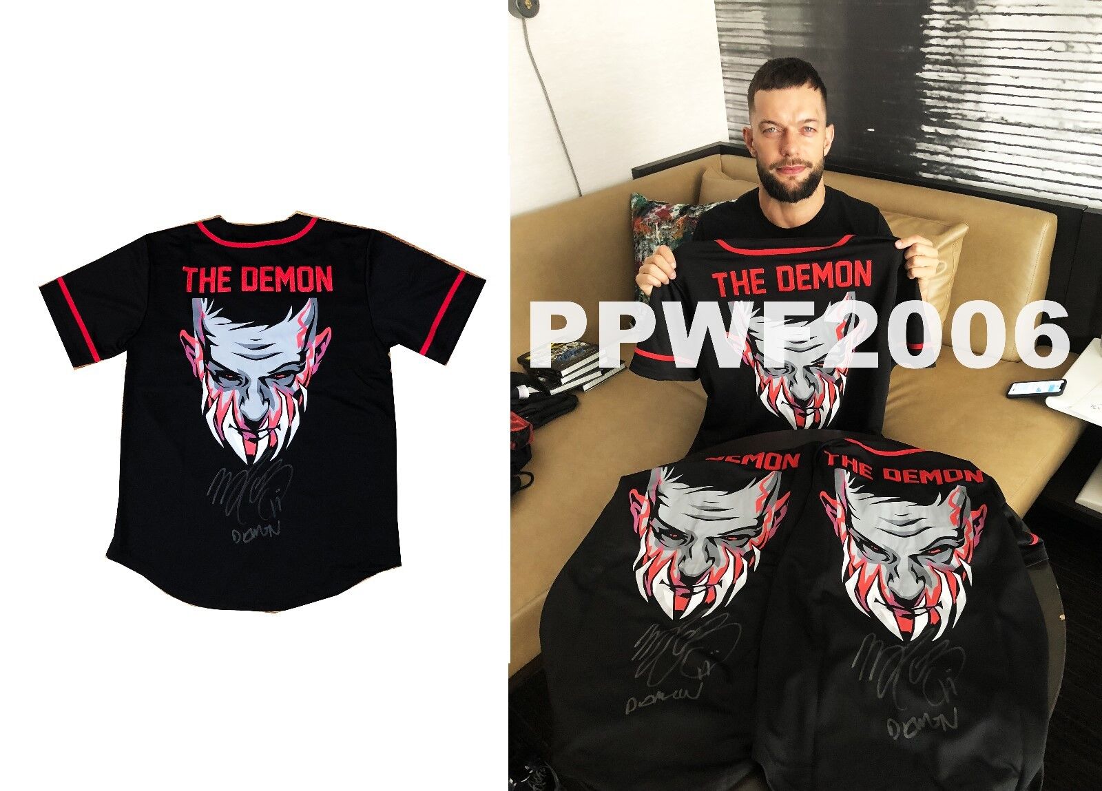 WWE FINN BALOR HAND SIGNED AUTOGRAPHED DEMON JERSEY WITH PICTURE PROOF AND COA