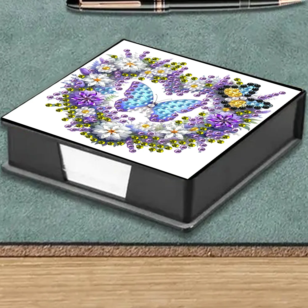 DIY Flower Butterfly Diamond Painting Memo Pad Holder Mosaic Kit for DIY Art Craft