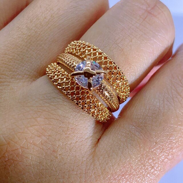 YOY-Rose Gold AAA Cubic Zirconia  Party Gorgeous Ring