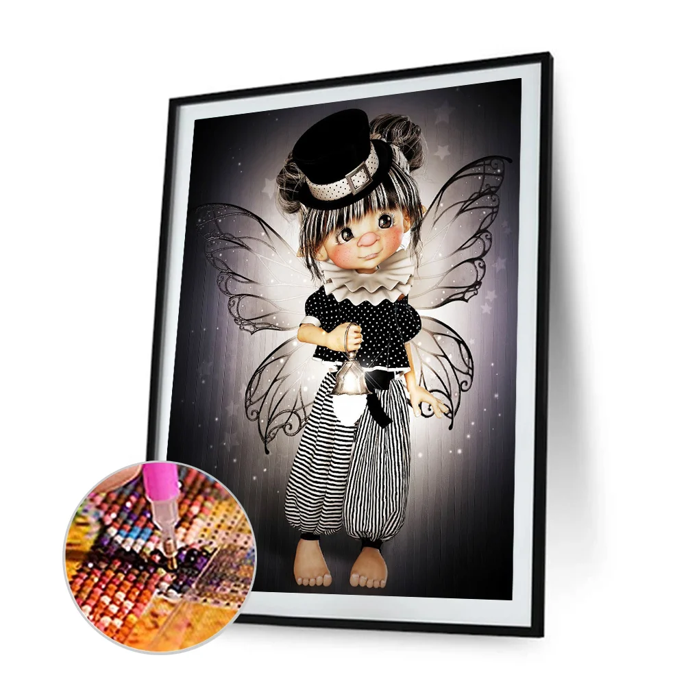 Diamond Painting 5D DIY Big Eyes Doll Wing Full Round Drill Picture (A4057)
