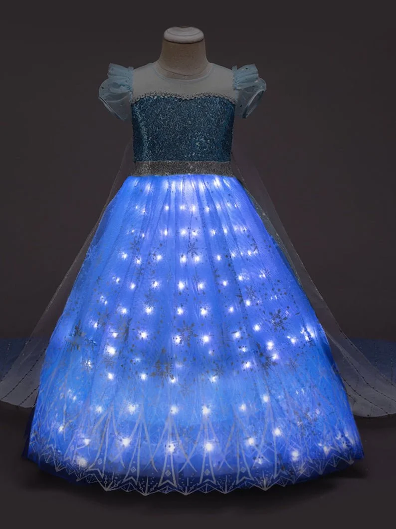 LED Snow Princess Costume For Girl
