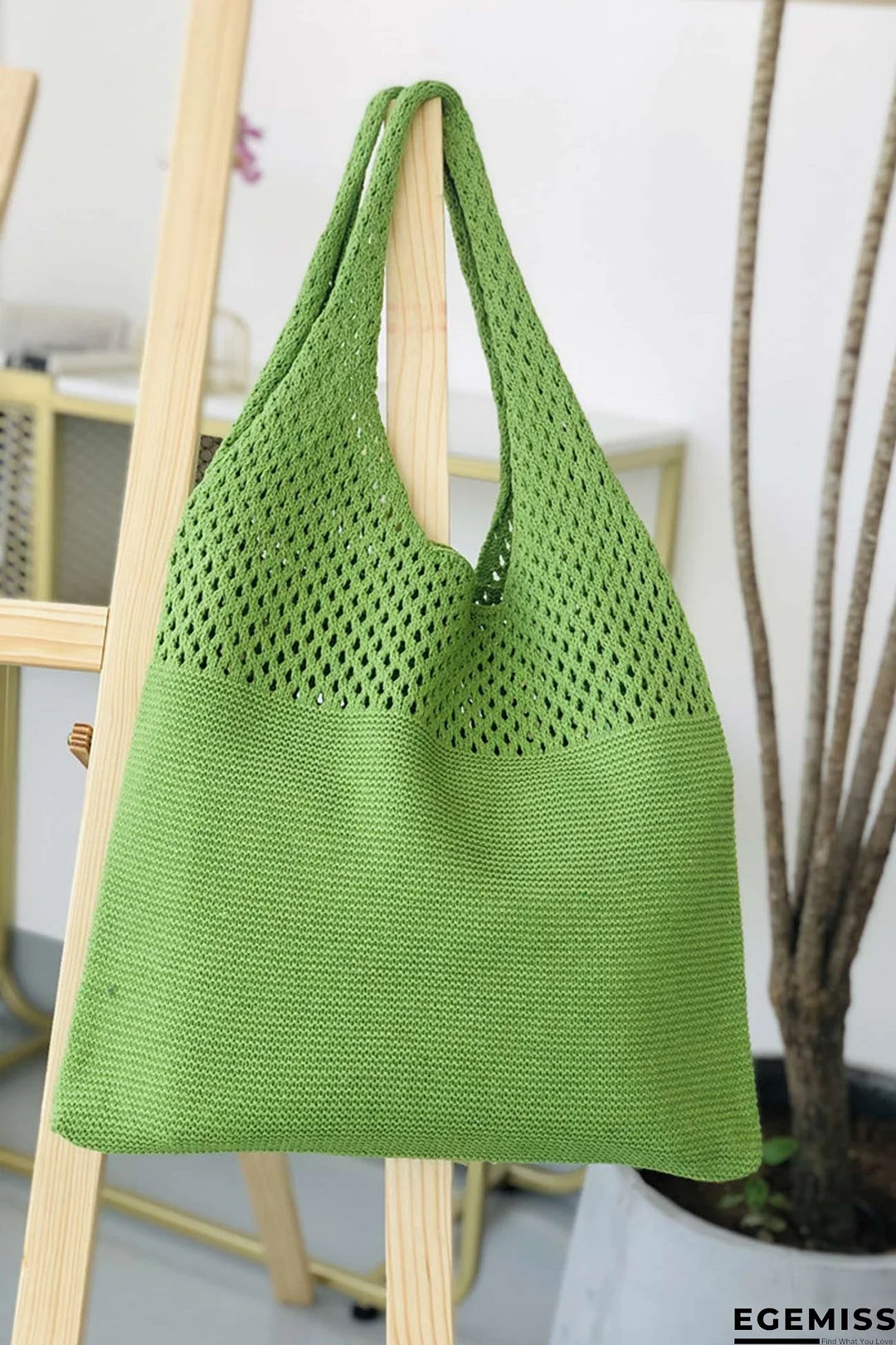 Solid Knitted Crochet Bag | EGEMISS