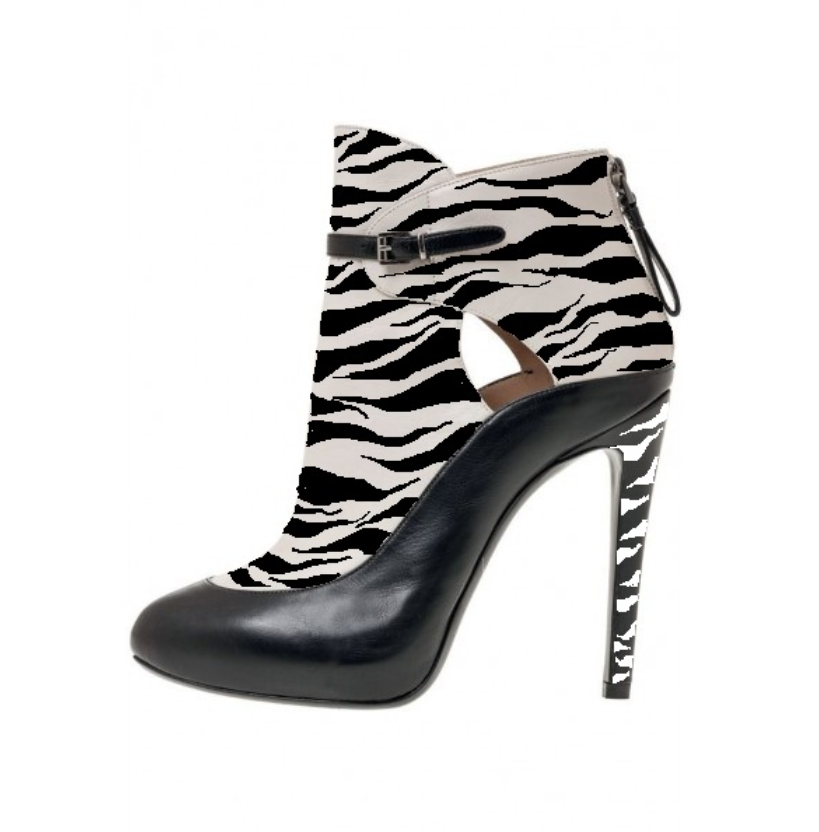 Custom Made Zebra Print Ankle Booties Nicepairs
