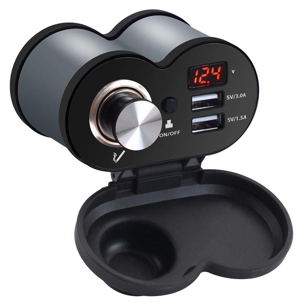 

CS-834A3 Motorcycle Dual USB Charger Cigarette Lighter Socket w/ Voltmeter, 501 Original