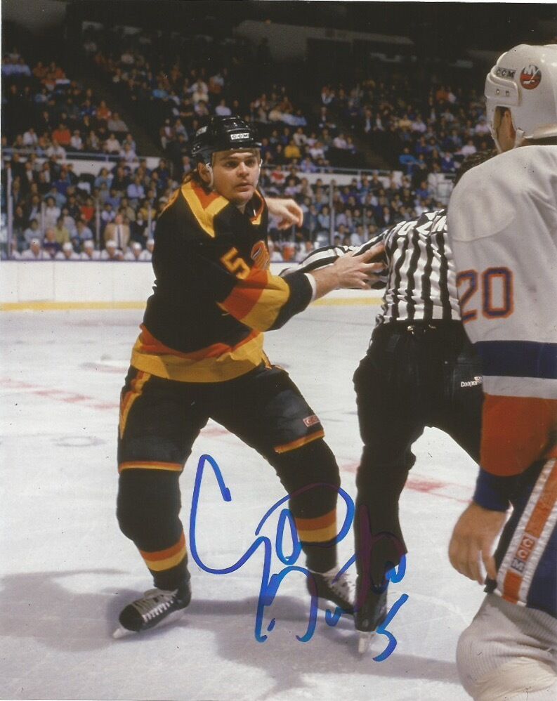 Vancouver Canucks Garth Butcher Signed Autographed 8x10 Photo Poster painting COA C