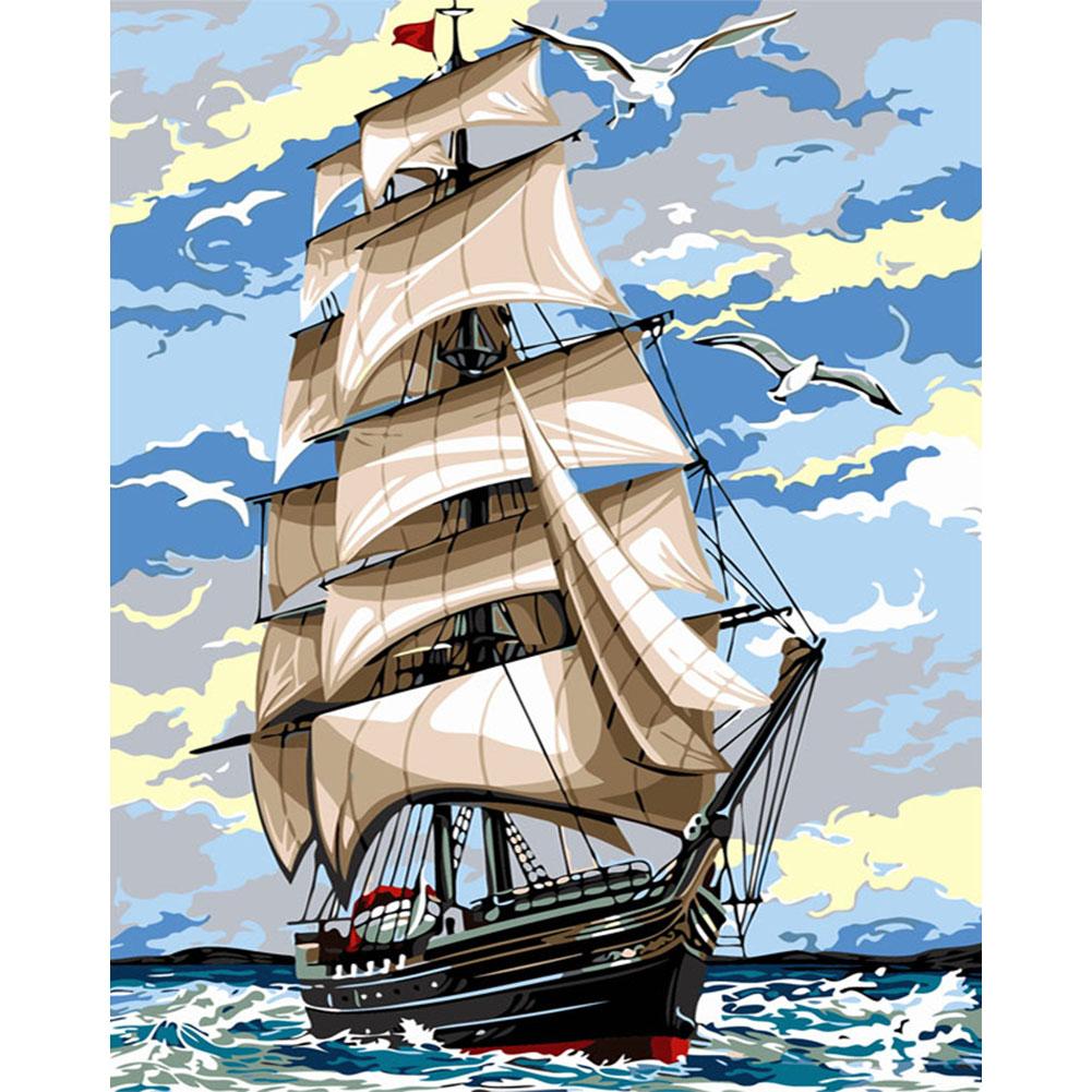 

40x50cm - Paint By Numbers Sailing Boat, 501 Original