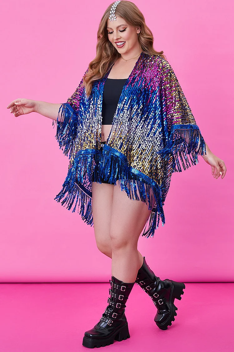 Sequin kimono plus outlet size