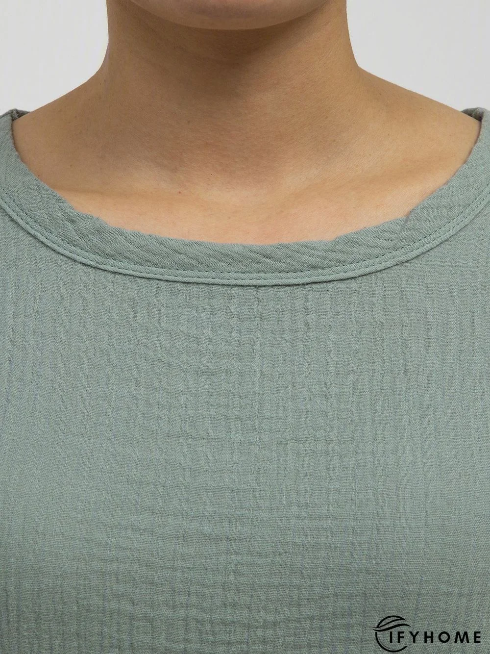 Plain Linen Short Sleeve Casual Blouses | IFYHOME