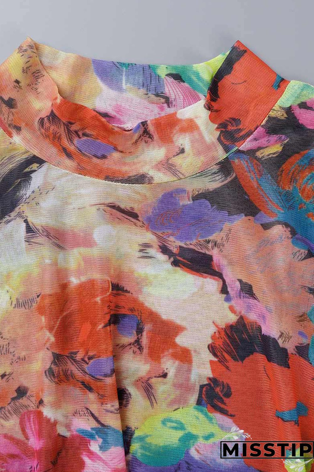 Colour Casual Print Basic Half A Turtleneck Tops