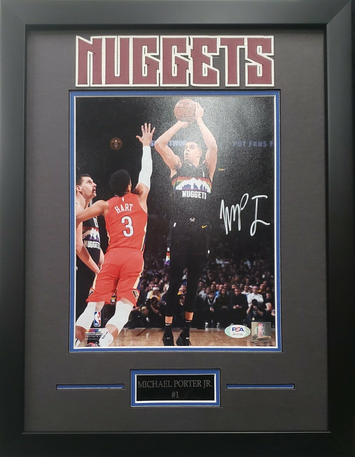 Michael Porter Jr. autographed framed 8x10 Photo Poster painting NBA Denver Nuggets PSA COA