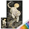 Moonlit White Tiger-11CT Stamped Cross Stitch 40*70cm(Big Size) tapestrymarket