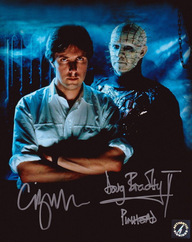 Clive Barker & Doug Bradley Pinhead Autographed Hellraiser 8x10 Photo Poster painting ASI Proof