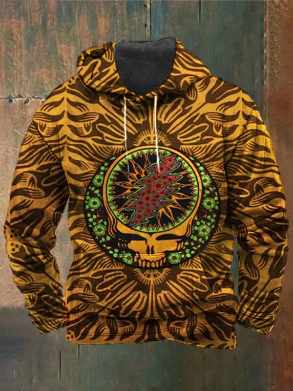 Unisex Skull Print Heavyweight Hoodies